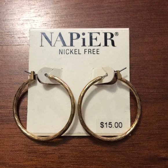 Napier Jewelry - Napier Gold Tone Hoop Earrings